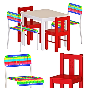 KRITTER Kids Table & Chairs Set 3D model image 1 