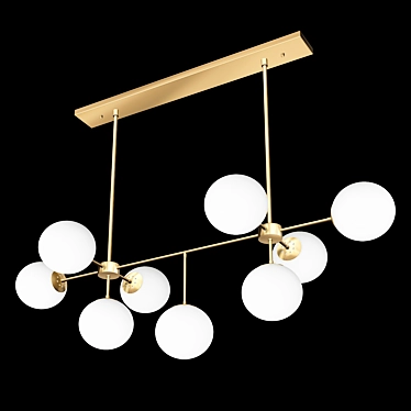 Elegant Antique Brass Chandelier 3D model image 1 