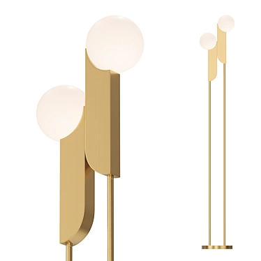 Sleek White Ball Floor Lamp 3D model image 1 