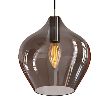 Howell Bulb Pendant: Brass Smoke Glass 3D model image 1 