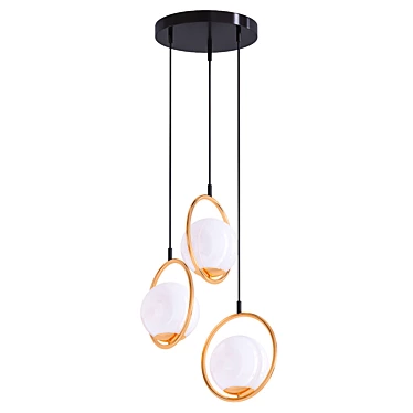 Modern Opal Glass 3-Light Pendant 3D model image 1 