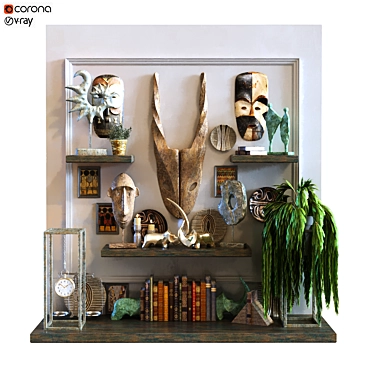 African Art Decor Set - 100 Pieces 3D model image 1 