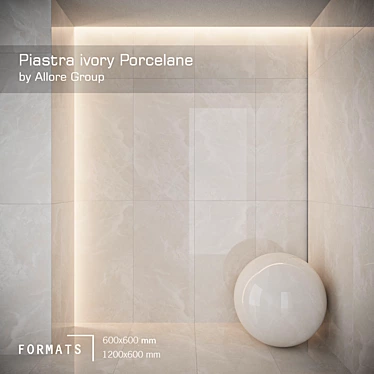 Beige Glossy Piastra Floor Tile 3D model image 1 