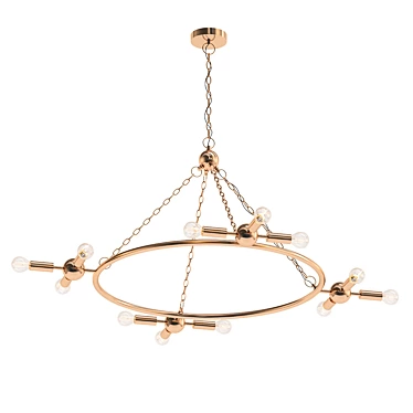 Elegant Antique Brass Chandelier 3D model image 1 