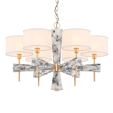 Elegant Alabaster Chandelier: John Richard 3D model image 1 