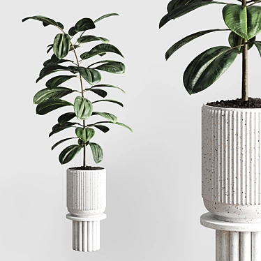  Modern Concrete Indoor Plant Vase 3D model image 1 