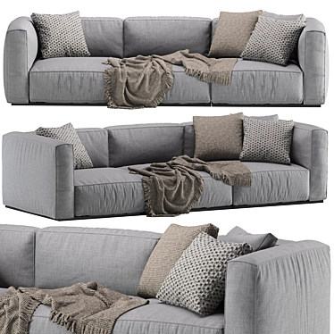 Modern Poliform Shangai 3 Seat Sofa 3D model image 1 