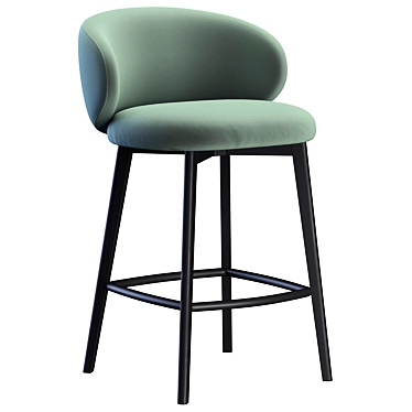 Modern Wood Bar Stool 3D model image 1 