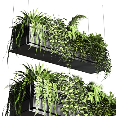 Metal Bax Vase Collection: Hanging Indoor Plant Pot 3D model image 1 