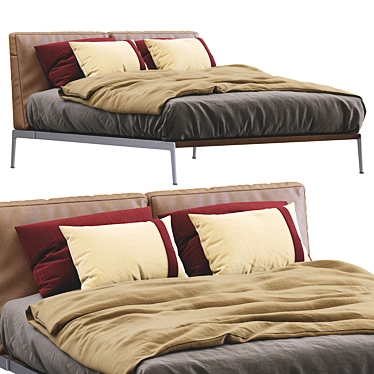 Sleek Lifesteel Bed by Flexform 3D model image 1 