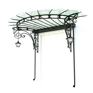 Elegance Unveiled: Wrought-Iron Canopy 3D model image 1 