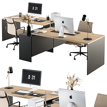 Elegant Office Furniture Set 3D model image 1 