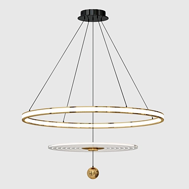 Illuminating Elegance: LED Ring Chandelier 3D model image 1 