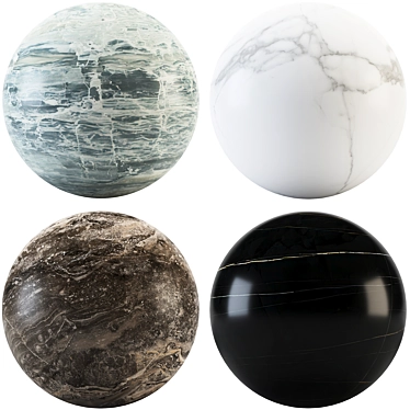 Marble Collection: Orobico, Sahara Noir, Gray, Nil White 3D model image 1 