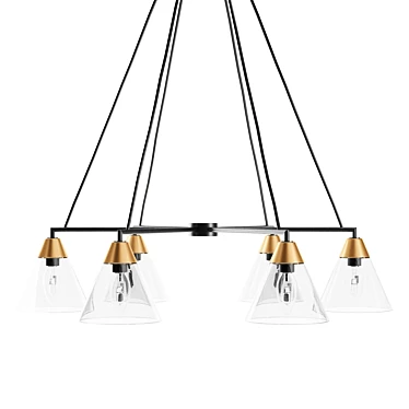 Rustic Flared Glass Chandelier 3D model image 1 