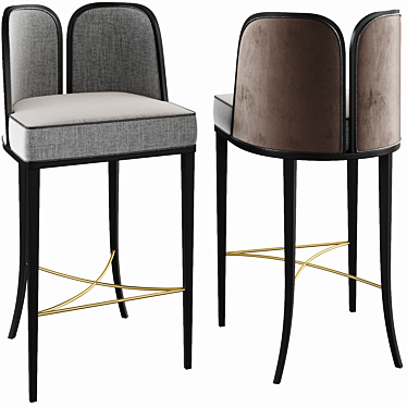 Art Deco Luxury Bar Stool 3D model image 1 