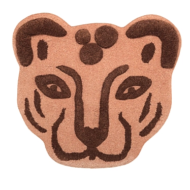 Leopard Head Tufted Rug 3D model image 1 