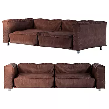 Edra Leather Sofa: Elegant, Spacious, and Comfortable 3D model image 1 