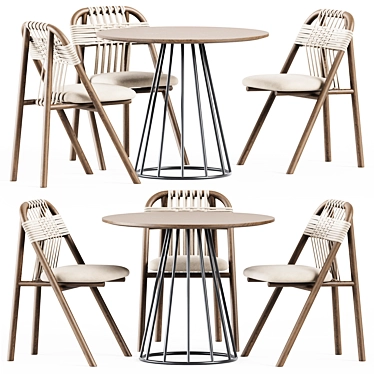 Modern Illa Table & Dining Chair 3D model image 1 