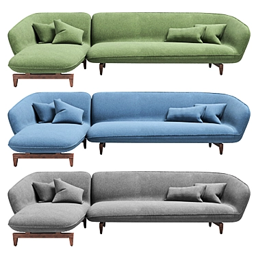 Benedict Sectional Sofa: Deluxe Comfort and Style 3D model image 1 