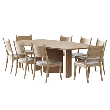 Elegant Spartan Dining Set 3D model image 1 