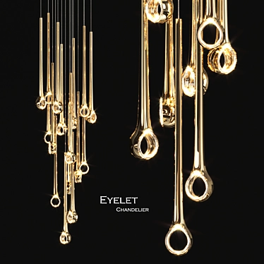 Elegant Eyelet Chandelier: Sans Souci 3D model image 1 