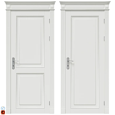 Timeless Elegance: Classic Door Set 3D model image 1 