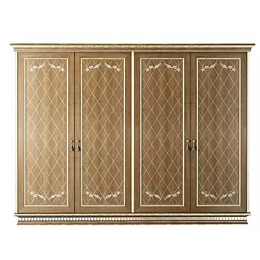 Elegant Brushed Wardrobe 3D model image 1 