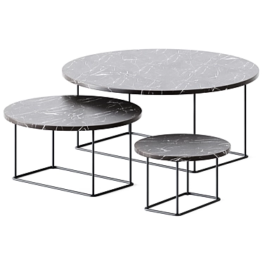 Sleek Marble Outdoor Table 3D model image 1 