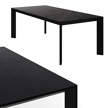Tremol Design Table: Charcoal Veneer Inlaid, 225x100x75cm 3D model image 1 