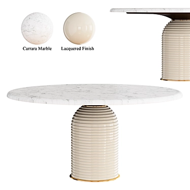 Elegance in Marble: Mezzo Dining Table 3D model image 1 