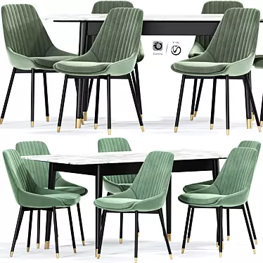 Kendall Upholstered Dining Chair Set 3D model image 1 