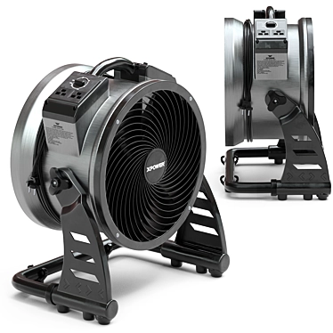 Powerful 1/3 HP Industrial Air Mover 3D model image 1 