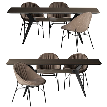 Tokyo Modern Dining Table 3D model image 1 