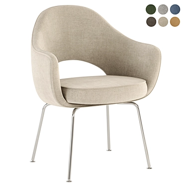 Elegant Saarinen Armchair in Knoll Boucle 3D model image 1 