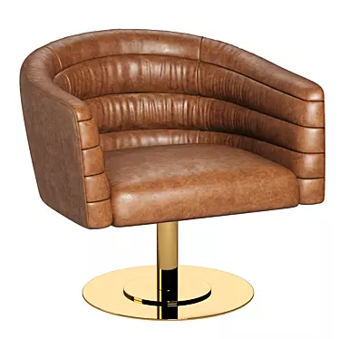 Elegant Swivel Leather Chair 3D model image 1 