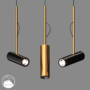 Elegant Gold Loft Pendant 3D model image 1 