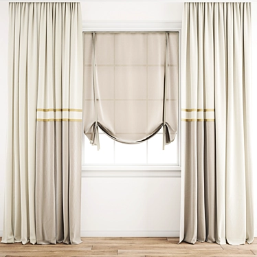 Polygonal Model Curtain 3D model image 1 