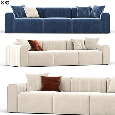 Modern Riff Sofa: Versatile Elegance 3D model image 1 
