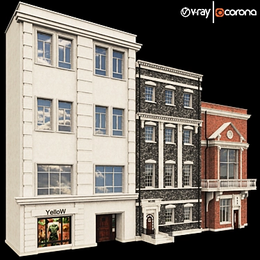 3D Building Background Pack 3D model image 1 