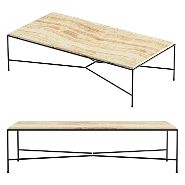 CB2 Travertine Coffee Table 3D model image 1 