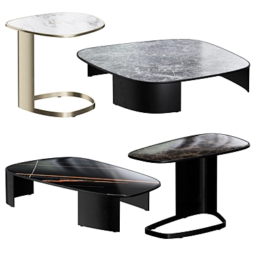 Elegant Poliform KOISHI Coffee Tables Set 3D model image 1 