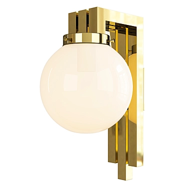 Vintage Italian Brass Opaline Wall Lights 3D model image 1 