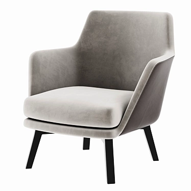 Cullen Modern Metal Sofa with Leather and Fabric Upholstery 3D model image 1 