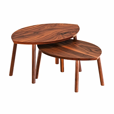 Walnut Veneer Nesting Tables 3D model image 1 