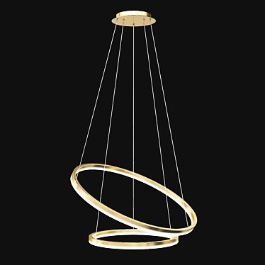 Golden Halo LED Pendant 3D model image 1 