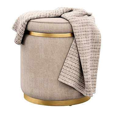 Luxury Velvet Stasia Stool 3D model image 1 