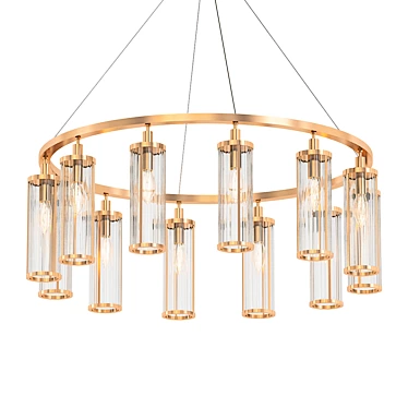 Marley 42 Pendant: Aged Brass Elegance 3D model image 1 