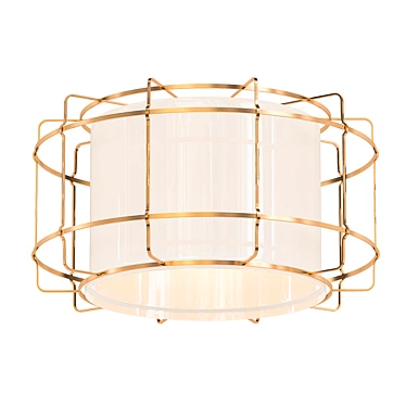 Elegant Aged Brass LED Ceiling 3D model image 1 