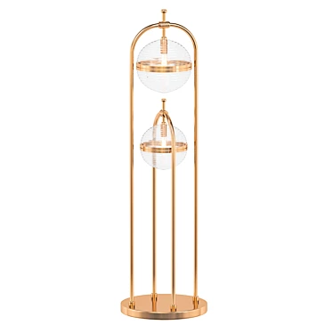 Elegant Brass Floor Lamp 3D model image 1 